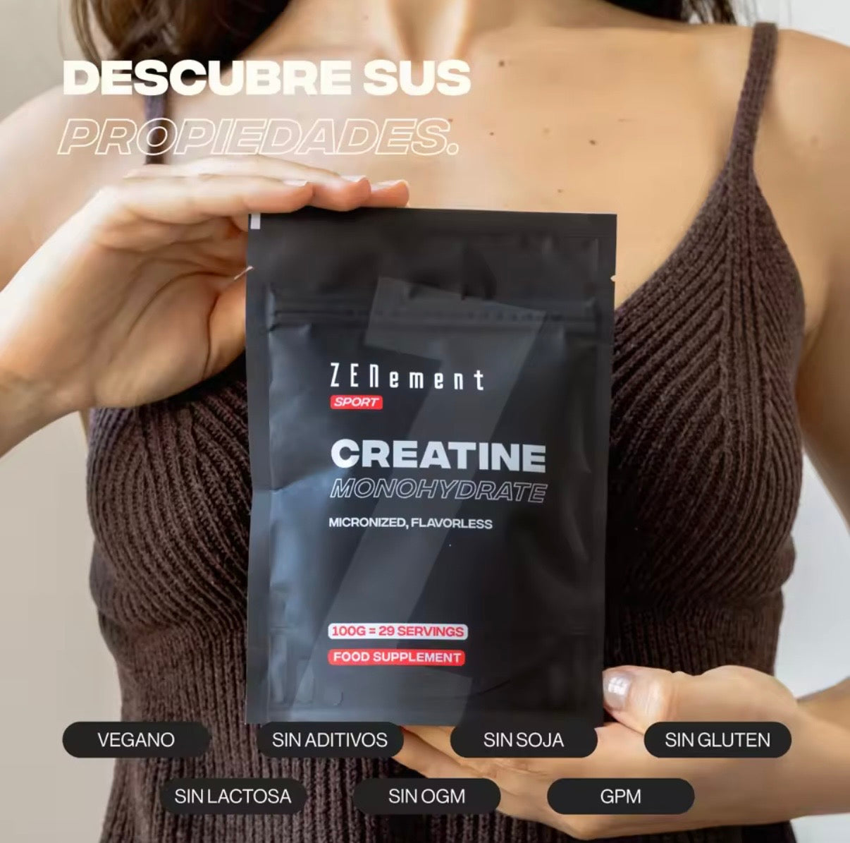 Creatina Monohidrato Pura en Polvo - 100g Zenement